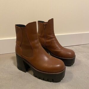 Brown Leather Ankle Boots